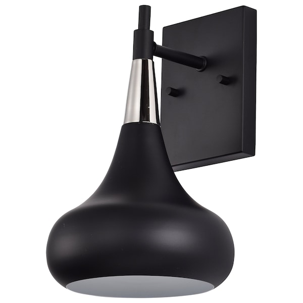 Nuvo Phoenix 1-Light Wall Sconce - Matte Black with Polished Nickel 60/7508 - main
